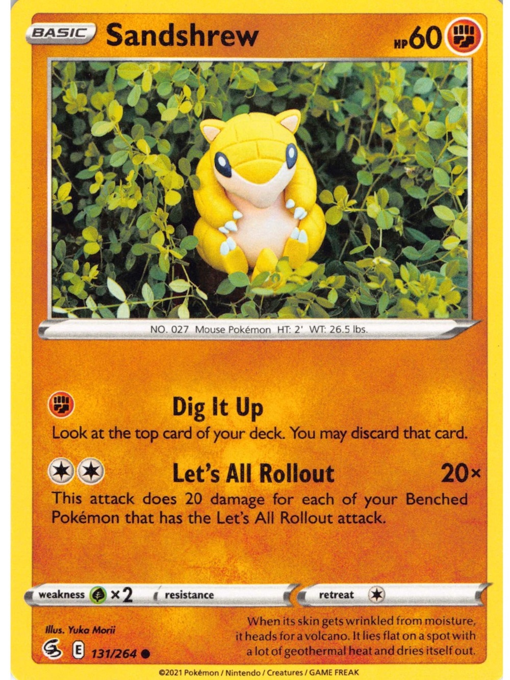 POKEMON CARD TCG - Sandshrew - Fusion Strike - Common - 131/264